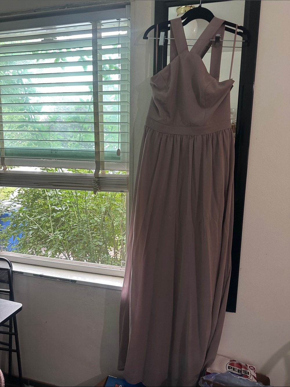 Lulu's Dusty Mauve Crossback Maxi Dress